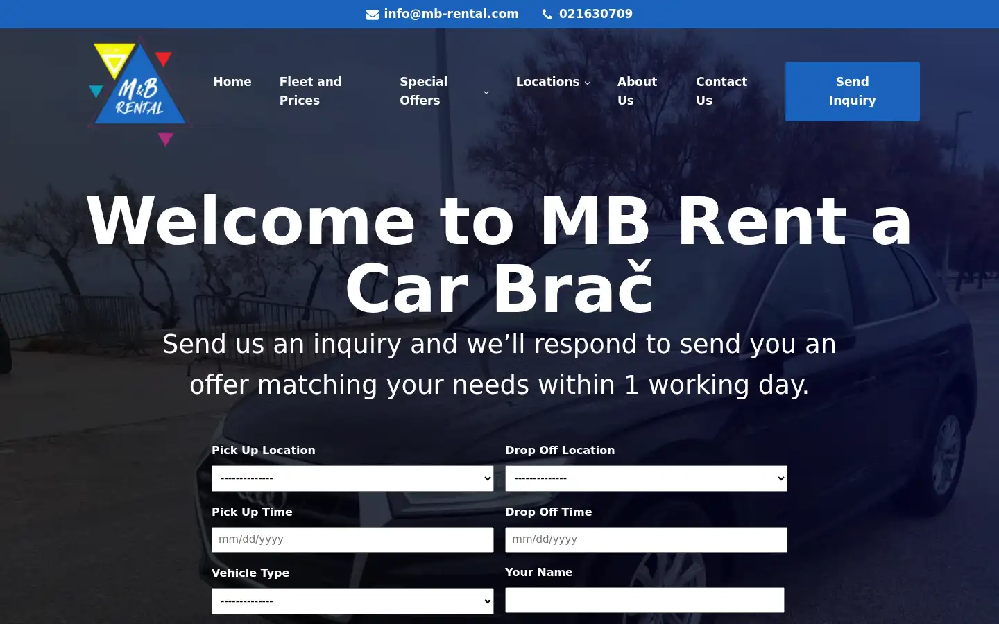 Screenshot of mb-rental.com