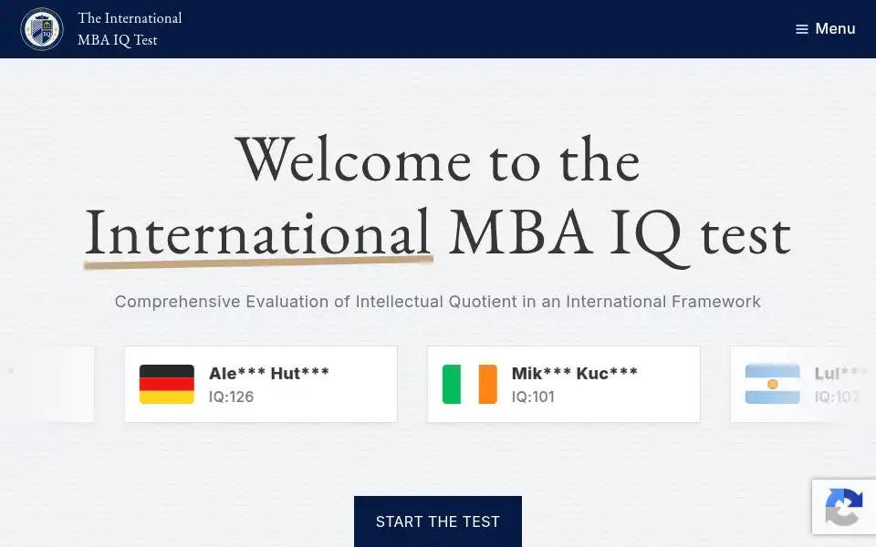 Screenshot of mba-iq.com