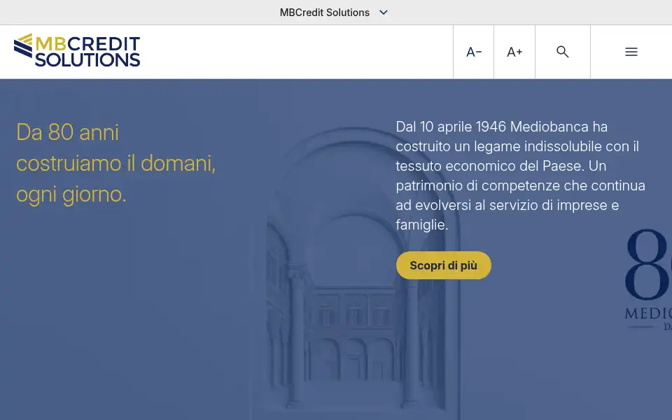Screenshot of mbcreditsolutions.it