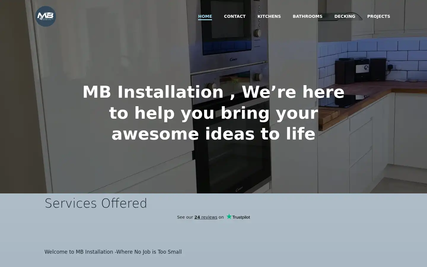 Screenshot of mbinstallation.co.uk