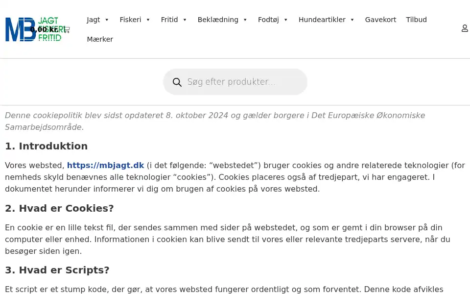 Screenshot of mbjagt.dk