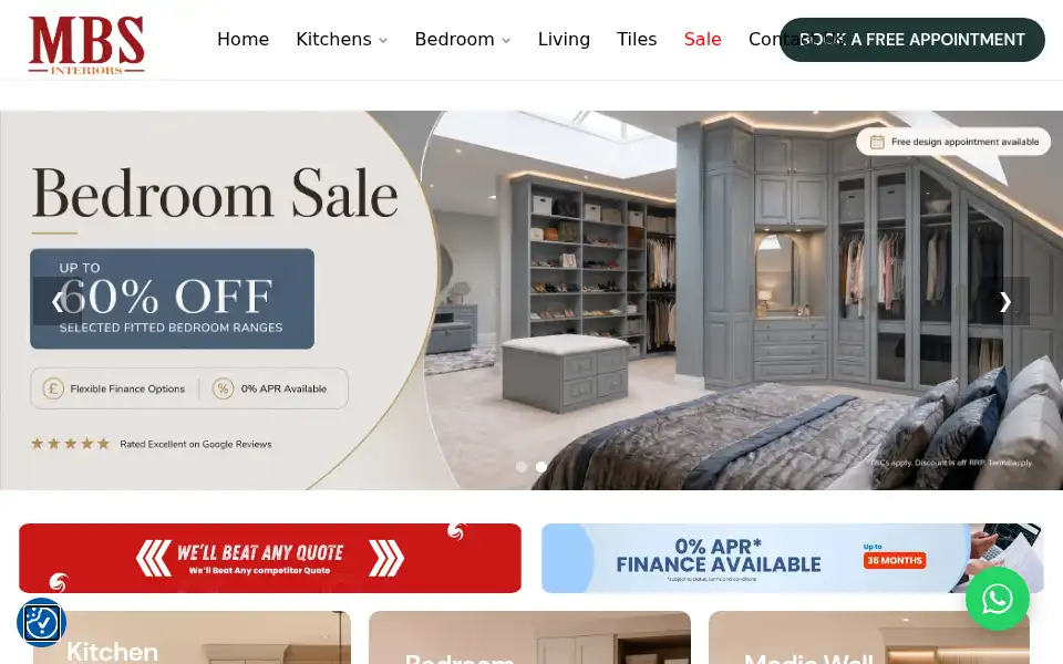 Screenshot of mbs-interiors.co.uk