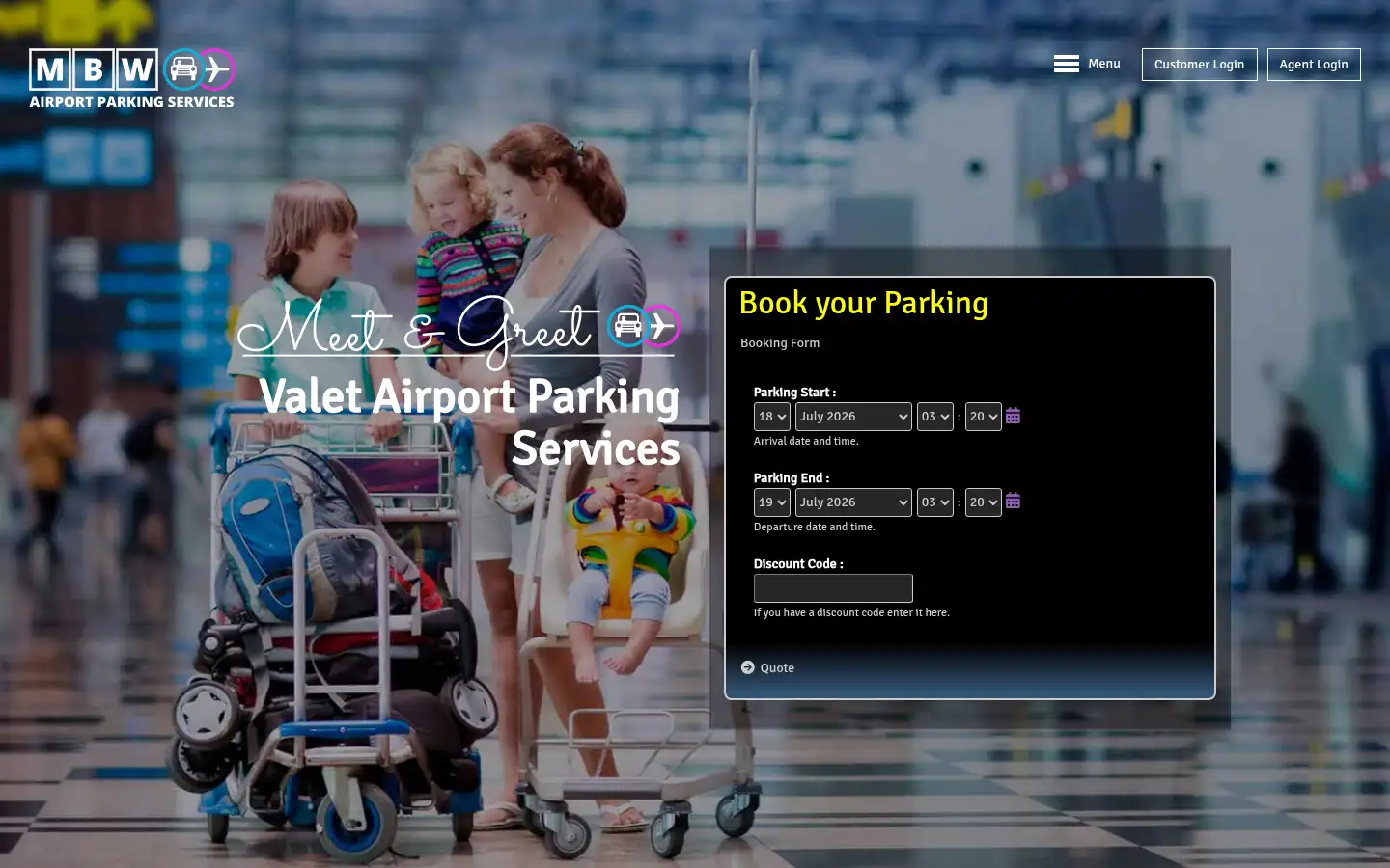 Screenshot of mbwparking.co.uk