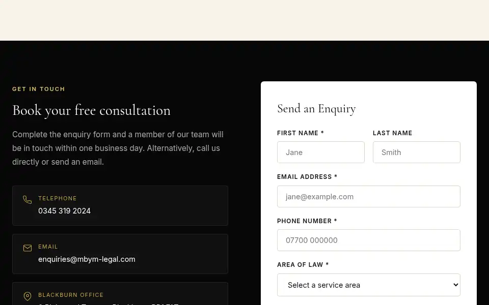 Screenshot of mbym-legal.com