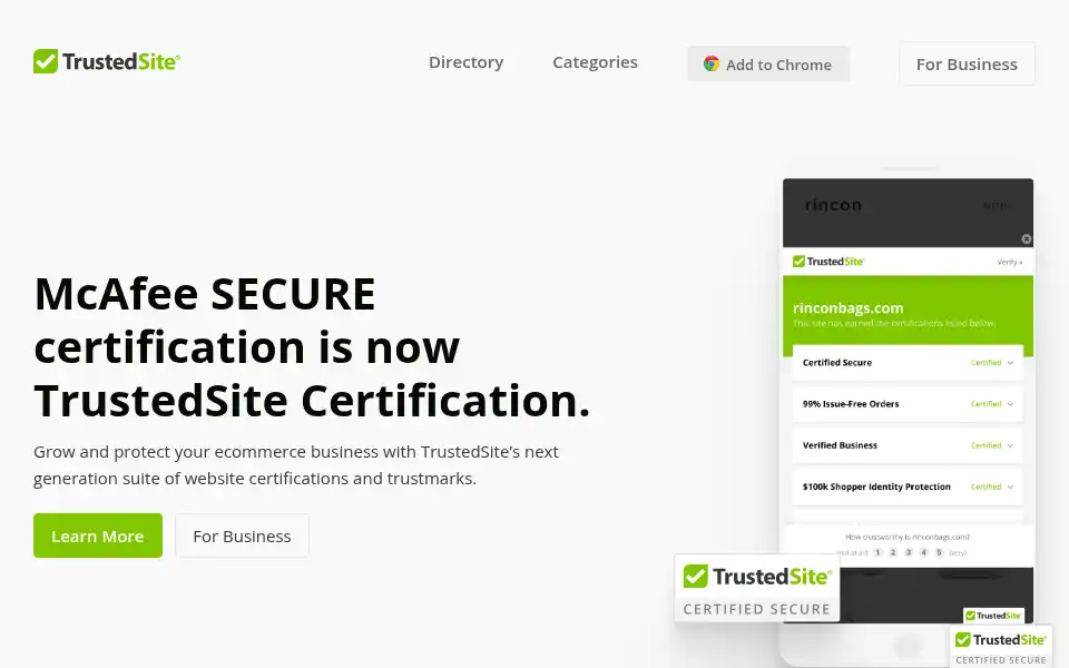 Screenshot of mcafeesecure.com