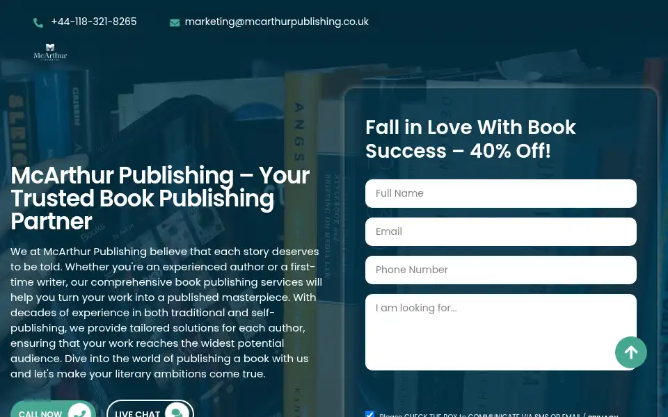 Screenshot of mcarthurpublishing.co.uk