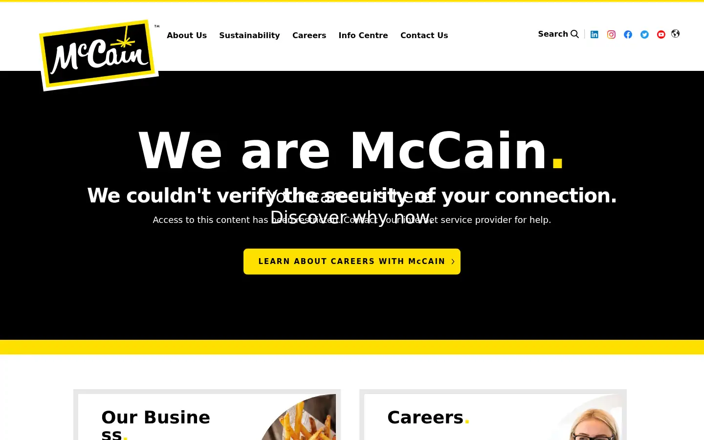 Screenshot of mccain.com
