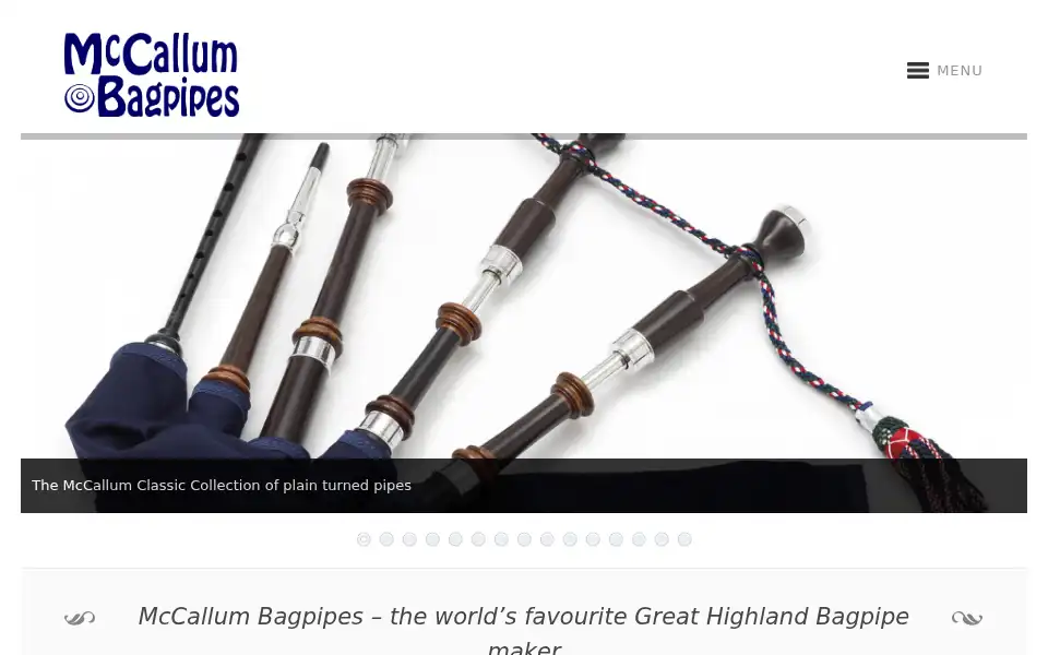 Screenshot of mccallumbagpipes.com
