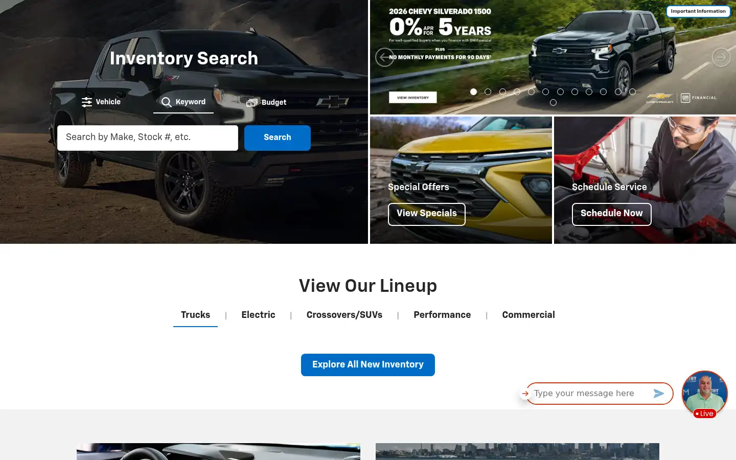 Screenshot of mccarthychevyls.com