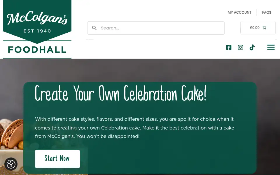 Screenshot of mccolgansfoodhall.com