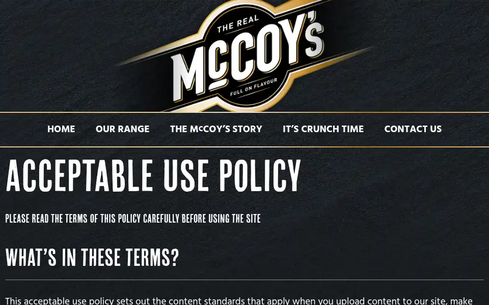 Screenshot of mccoys.co.uk