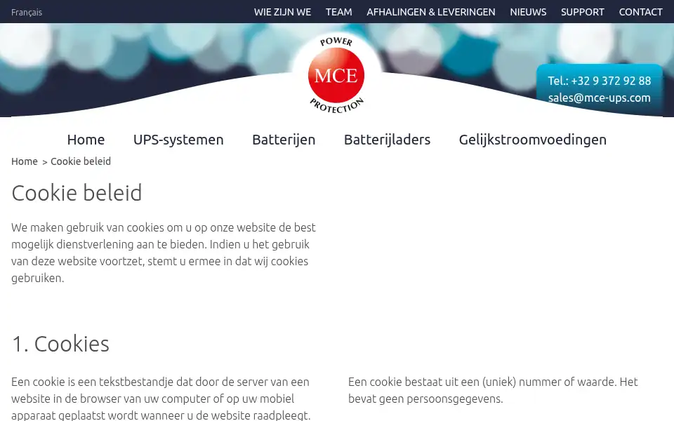 Screenshot of mce-ups.com