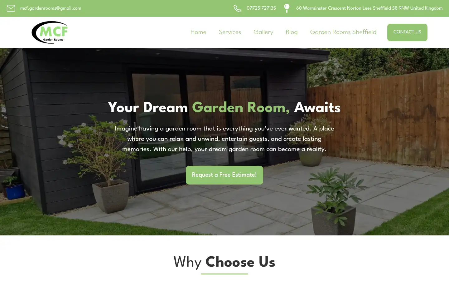 Screenshot of mcf-gardenrooms.co.uk