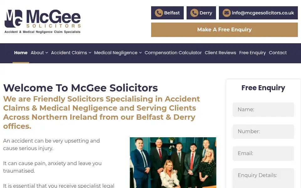 Screenshot of mcgeesolicitors.co.uk