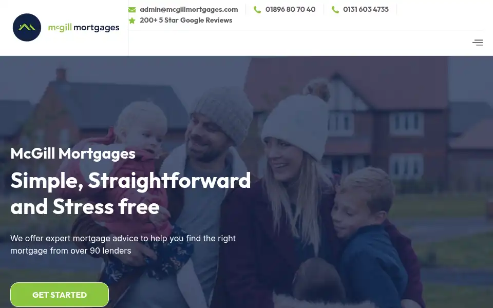 Screenshot of mcgillmortgages.com