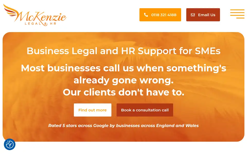 Screenshot of mckenzielegalandhr.co.uk