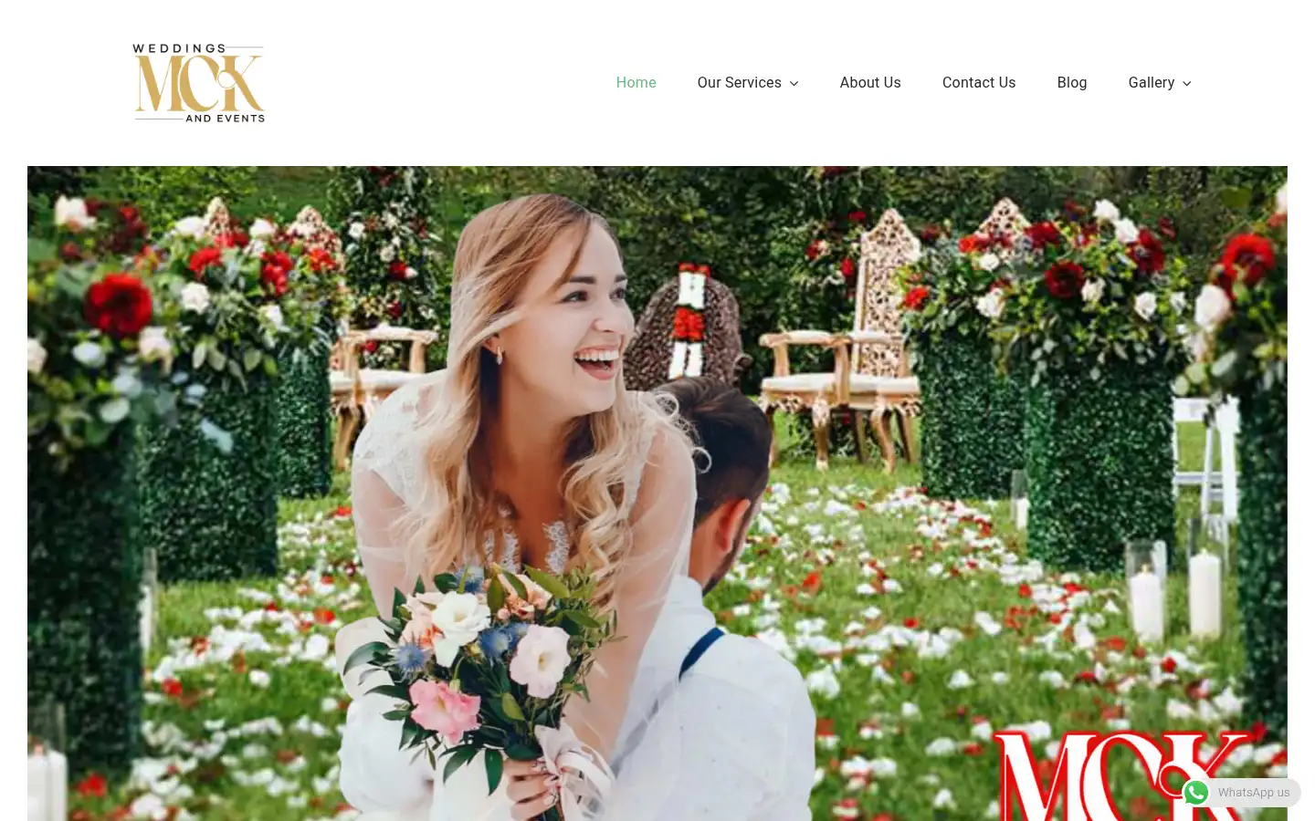 Screenshot of mckweddingsandevents.co.uk