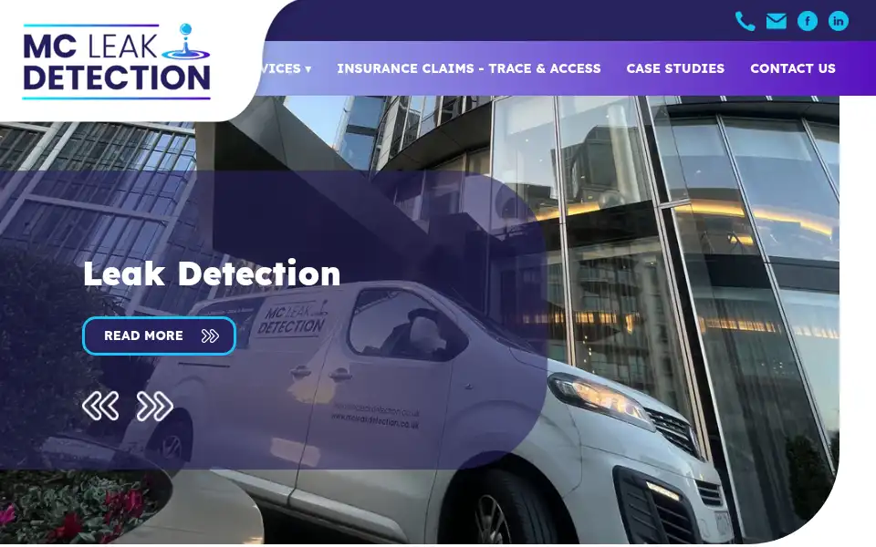 Screenshot of mcleakdetection.co.uk
