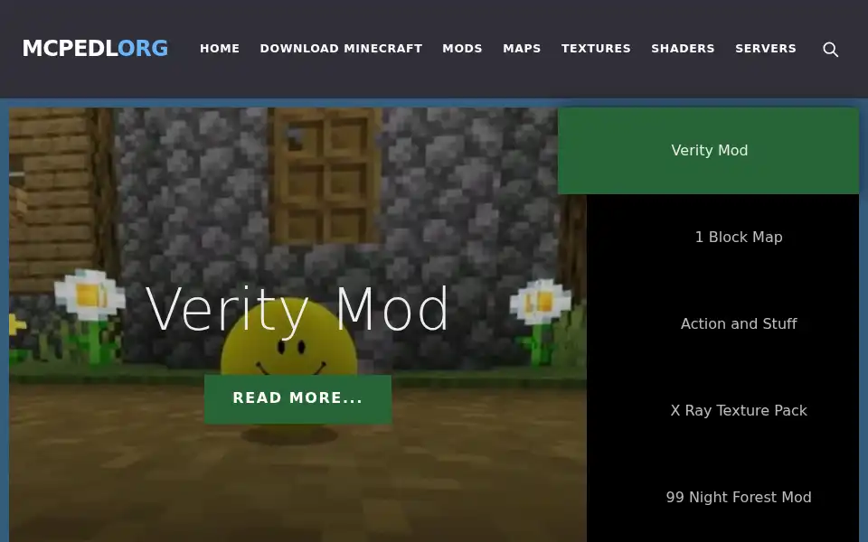 Screenshot of mcpedl.org
