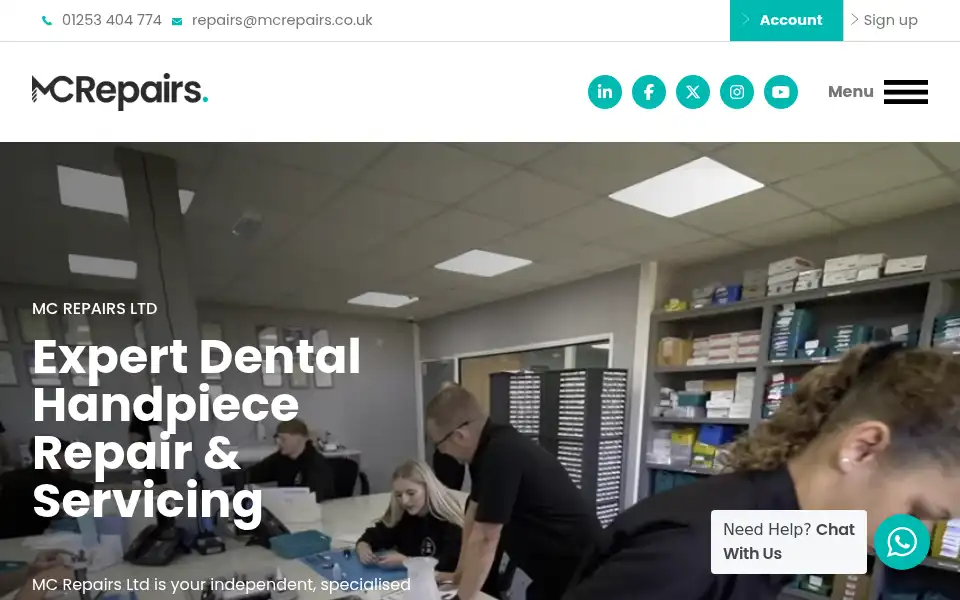Screenshot of mcrepairs.co.uk