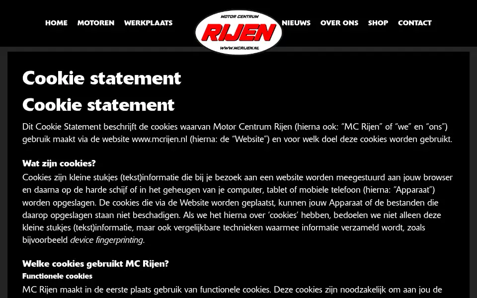 Screenshot of mcrijen.nl