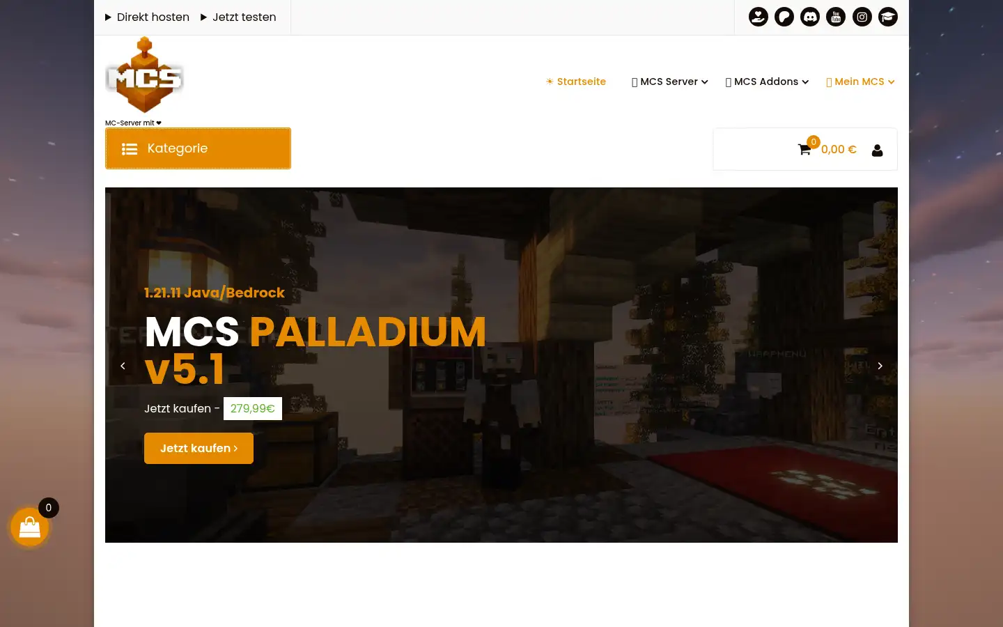 Screenshot of mcserver-marktplatz.de
