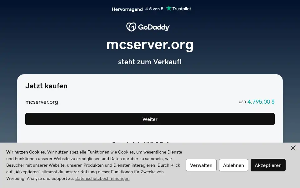 Screenshot of mcserver.org