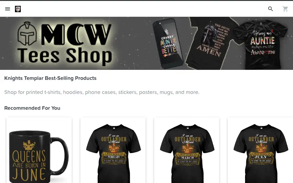 Screenshot of mcwtees.com