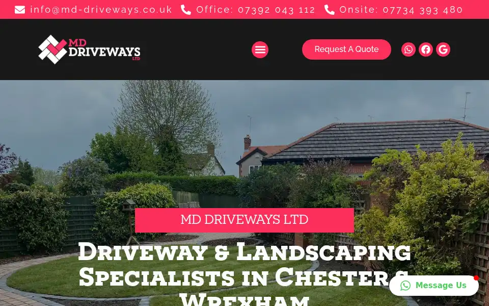 Screenshot of md-driveways.co.uk