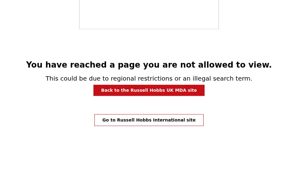 Screenshot of mda.russellhobbs.com