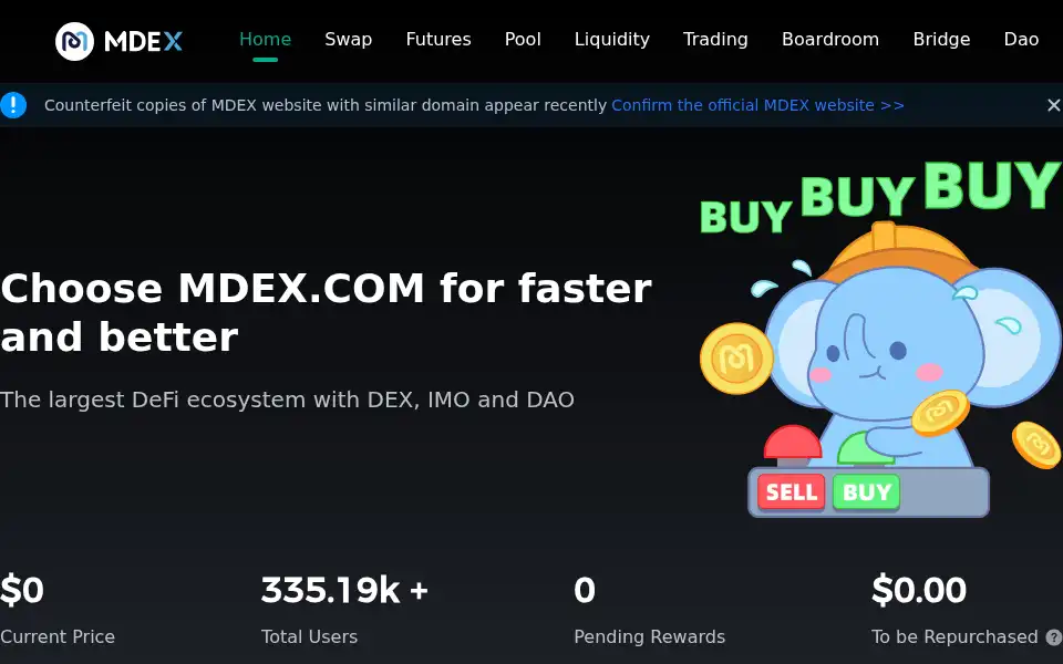 Screenshot of mdex.co