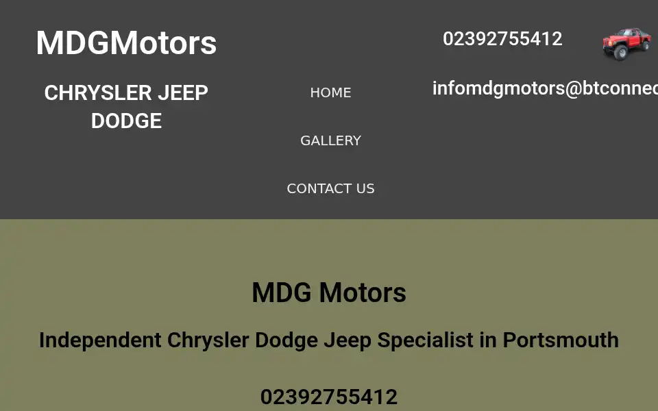 Screenshot of mdgmotors.co.uk