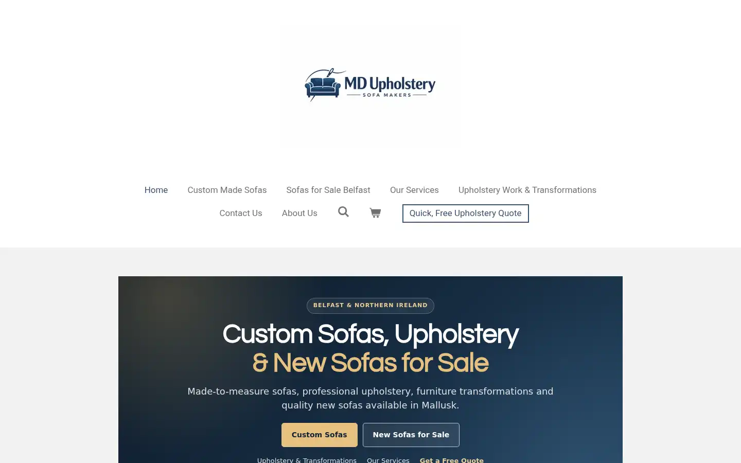 Screenshot of mdupholsterysofamakers.com