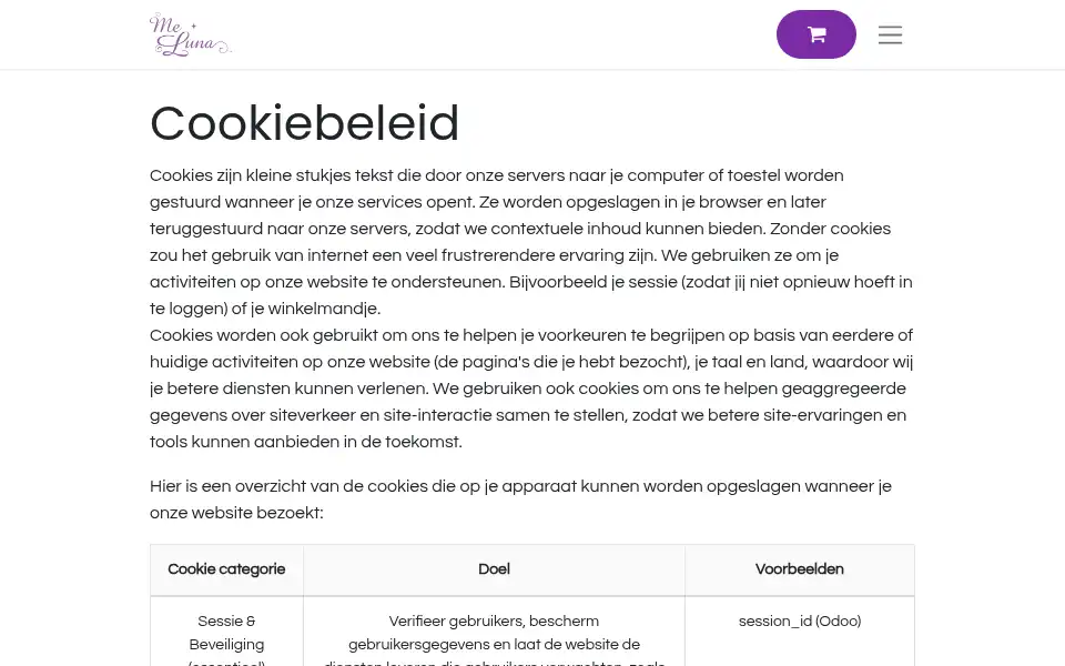Screenshot of me-luna.nl