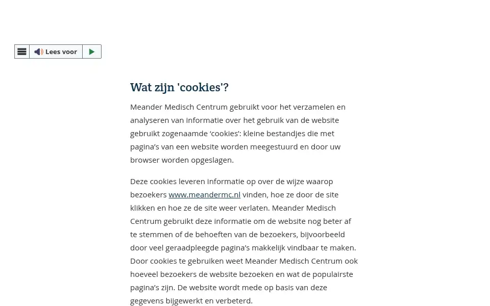 Screenshot of meandermc.nl