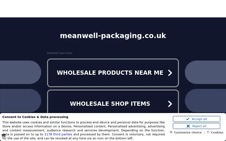 Screenshot of meanwell-packaging.co.uk