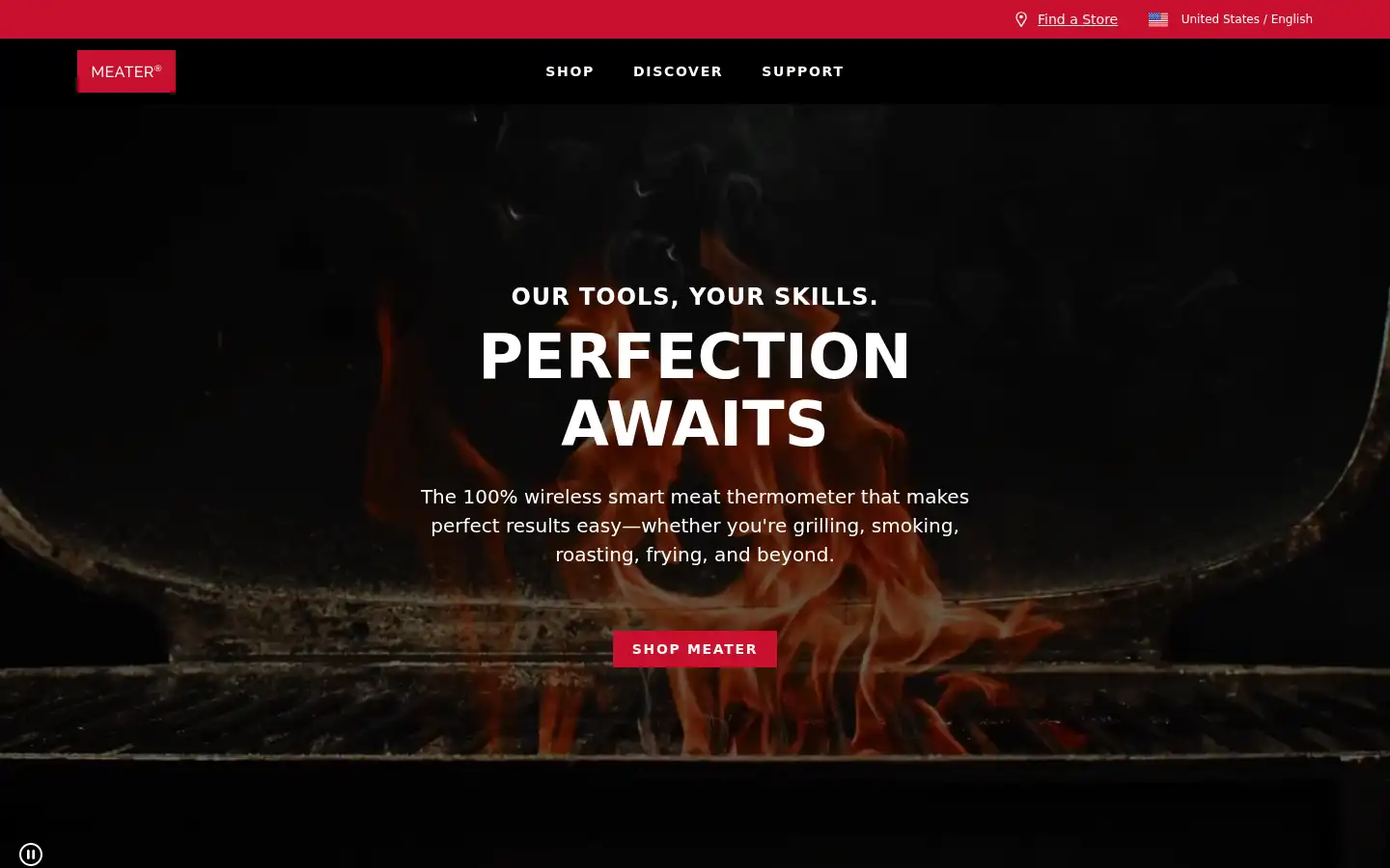 Screenshot of meater.com