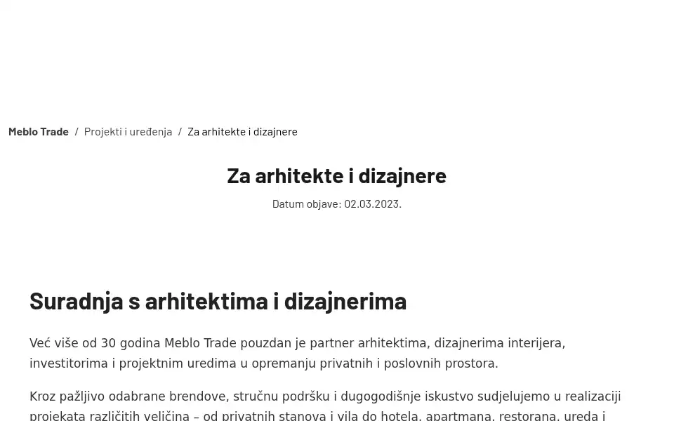 Screenshot of meblo.hr