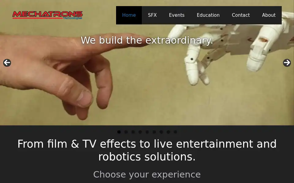 Screenshot of mechatrons.ie