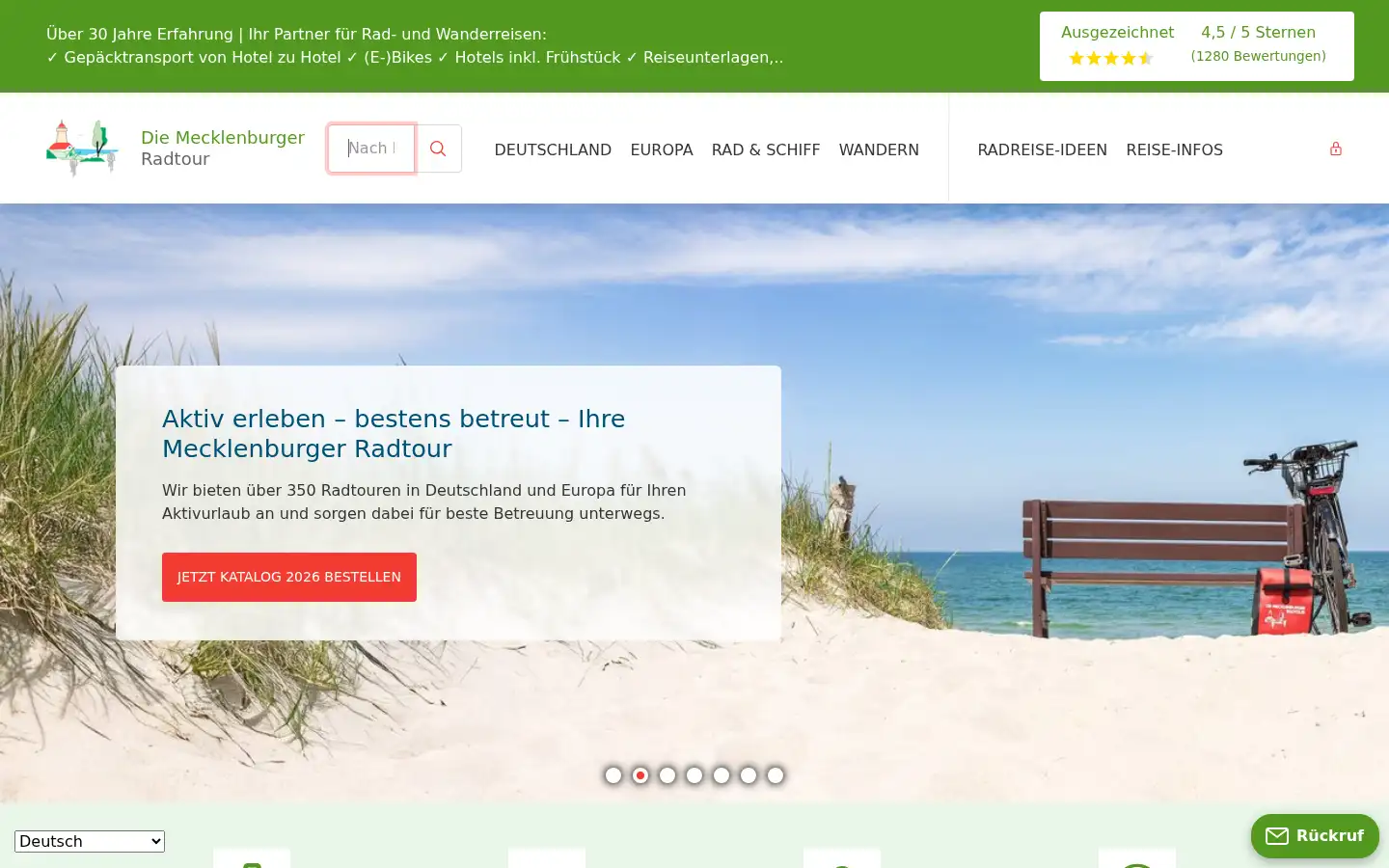 Screenshot of mecklenburger-radtour.de