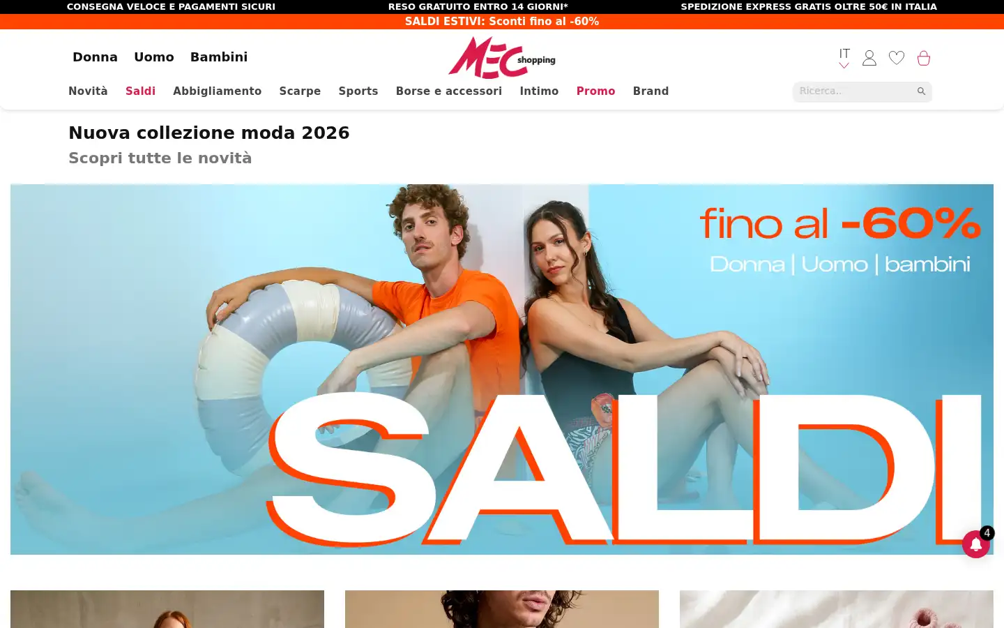 Screenshot of mecshopping.it