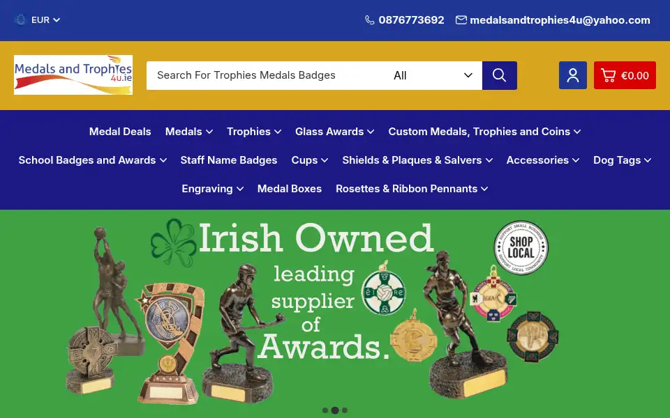 Screenshot of medalsandtrophies4u.ie