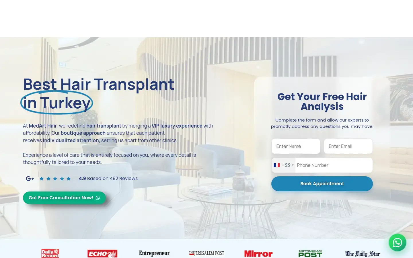 Screenshot of medarthair.com