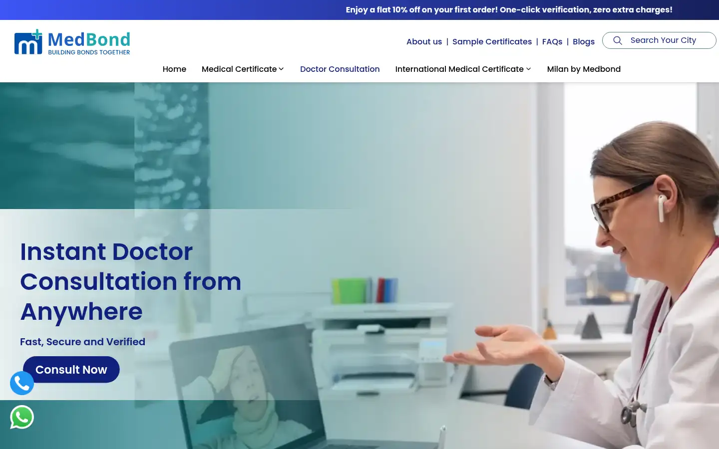 Screenshot of medbond.in