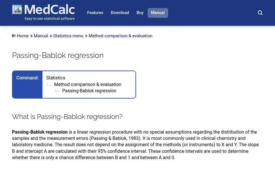 Screenshot of medcalc.org