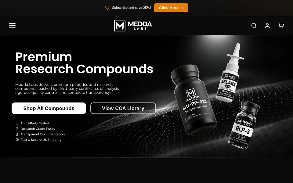Screenshot of meddalabs.com