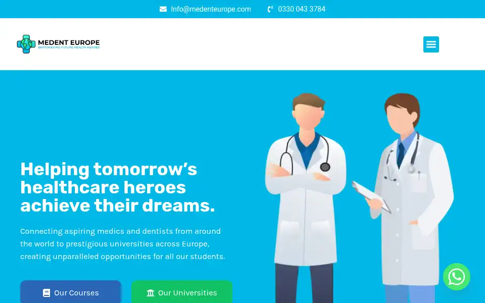 Screenshot of medenteurope.com