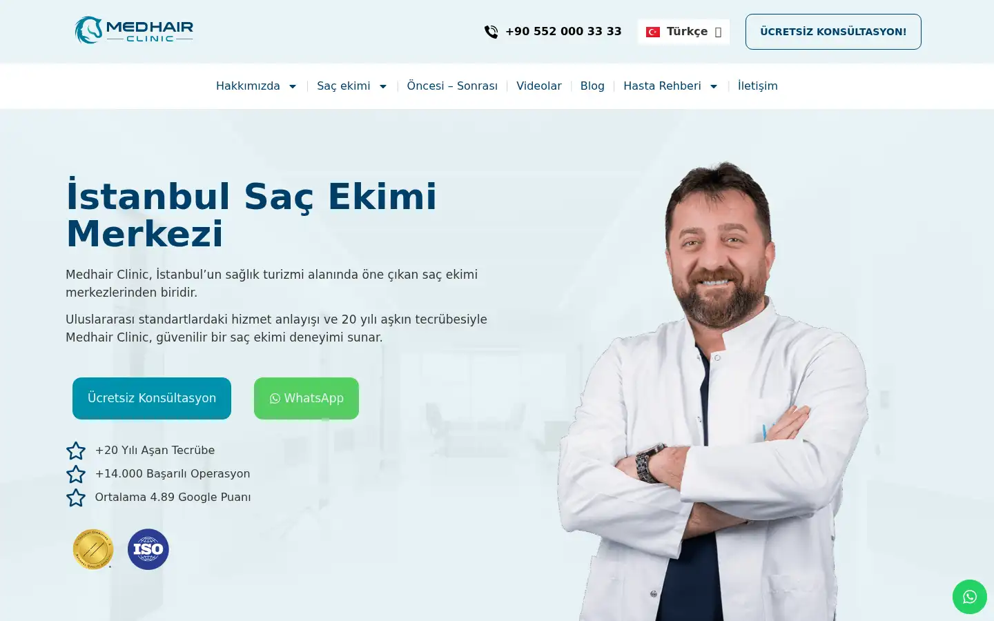 Screenshot of medhairclinic.eu
