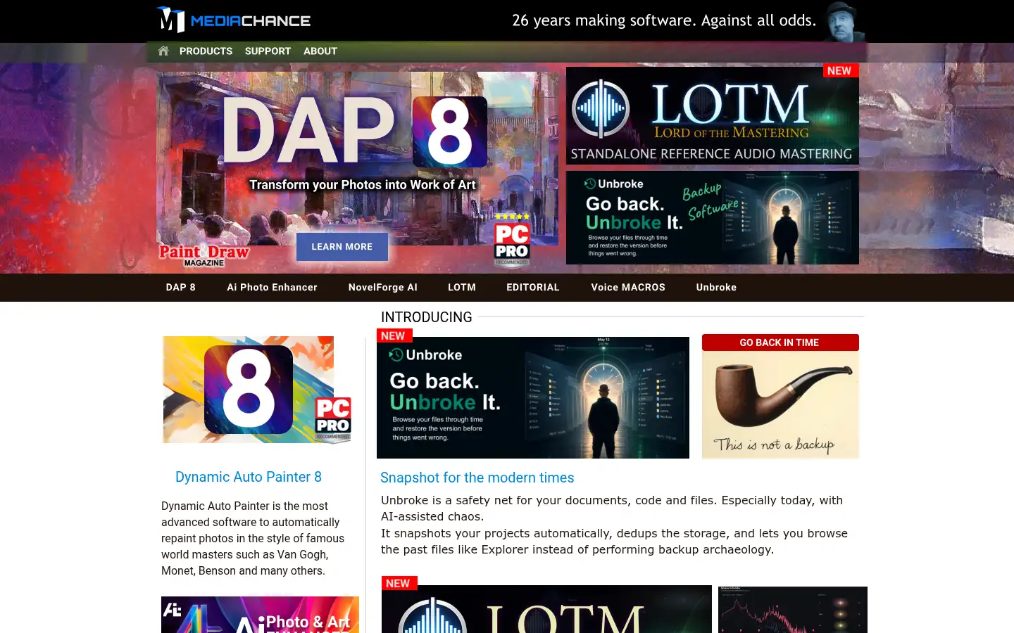 Screenshot of mediachance.com