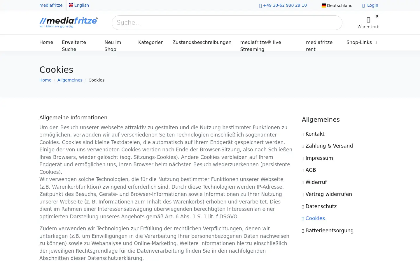 Screenshot of mediafritze.de